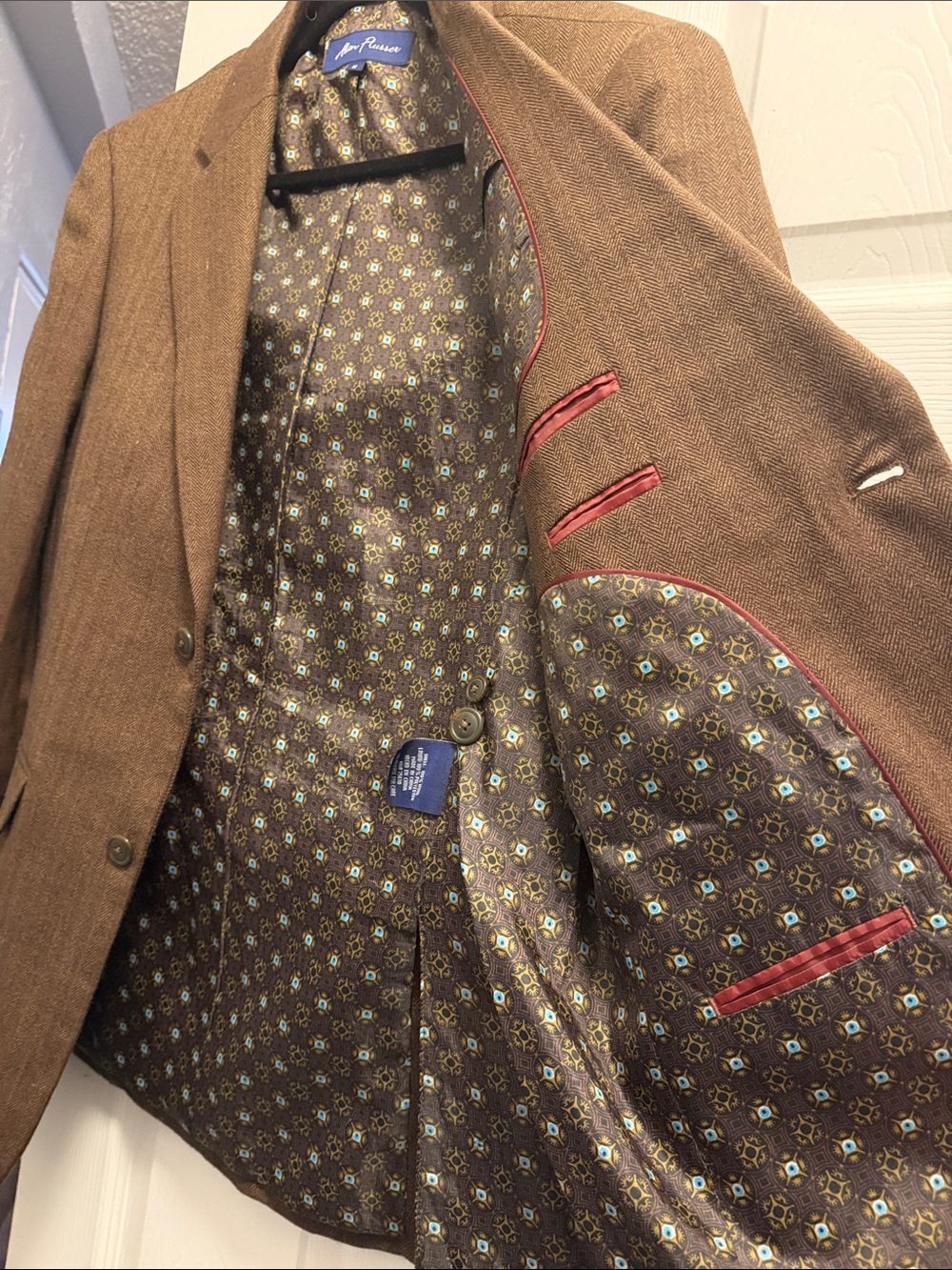 Alan Flusser Brown Men's Sport Coat Size Medium - Picture 3 of 7